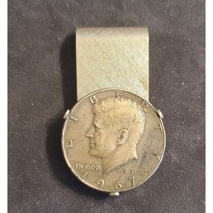US Year 1967 Kennedy Half Dollar 40% Silver Coin Stainless Steel Money Clip